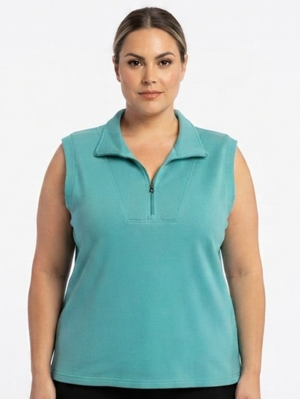 NWT Discount Divas Sleeveless Quarter Zip Polo Shirt